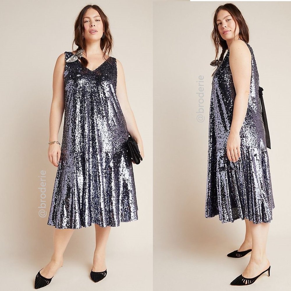 NEW Anthropologie Sybil Sequined Dress - Picture 1 of 6